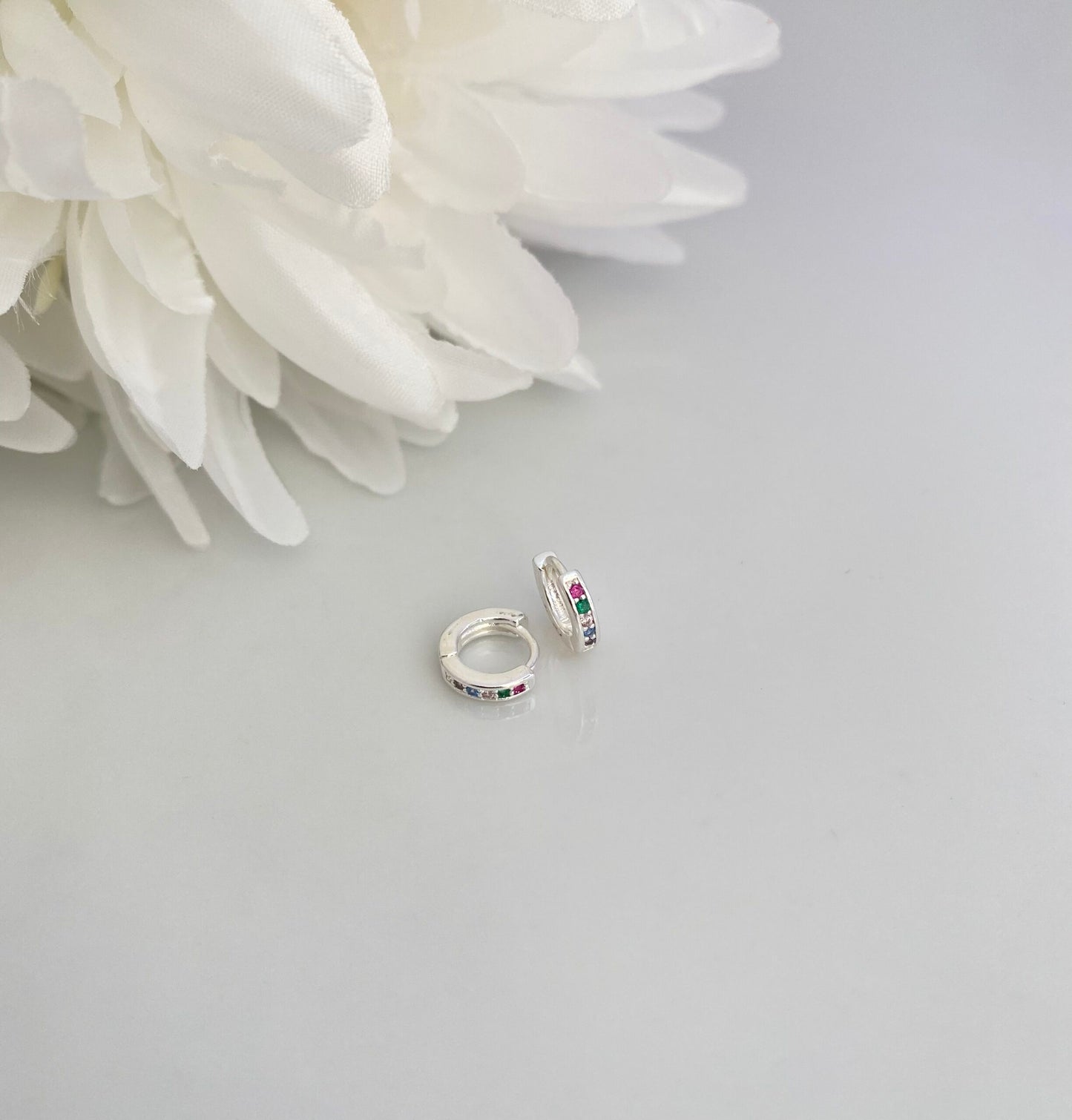 TRIO BRINCO PRATA AURORA COLORIDA