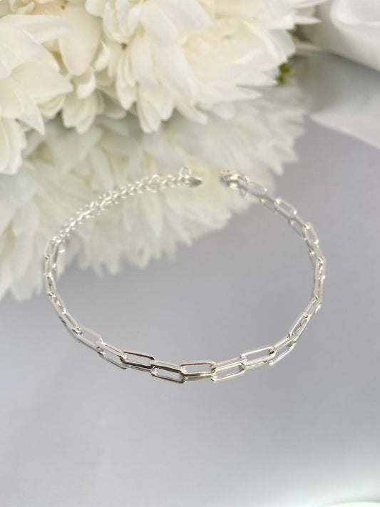 PULSEIRA PRATA PAPERCLIP FINA