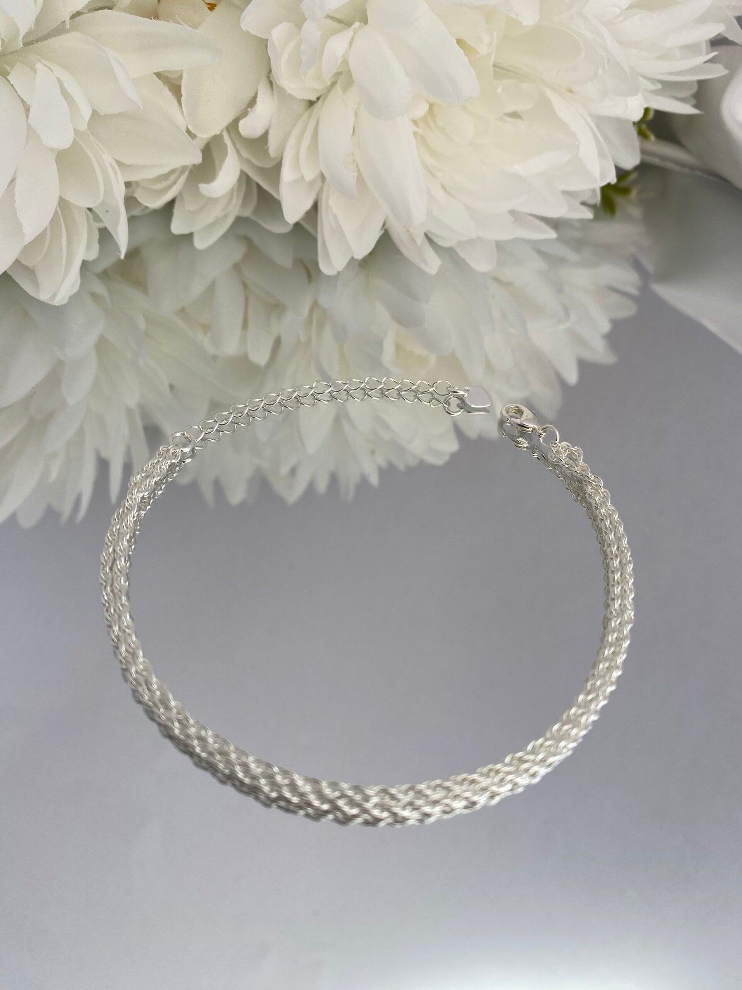 PULSEIRA PRATA DUPLA CORDÃO BAIANO