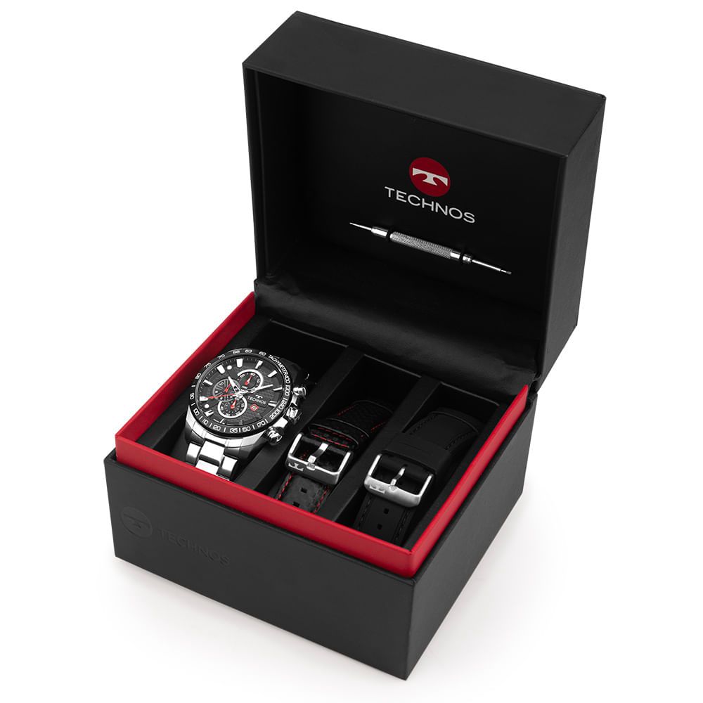 RELÓGIO TECHNOS MASCULINO CARBON