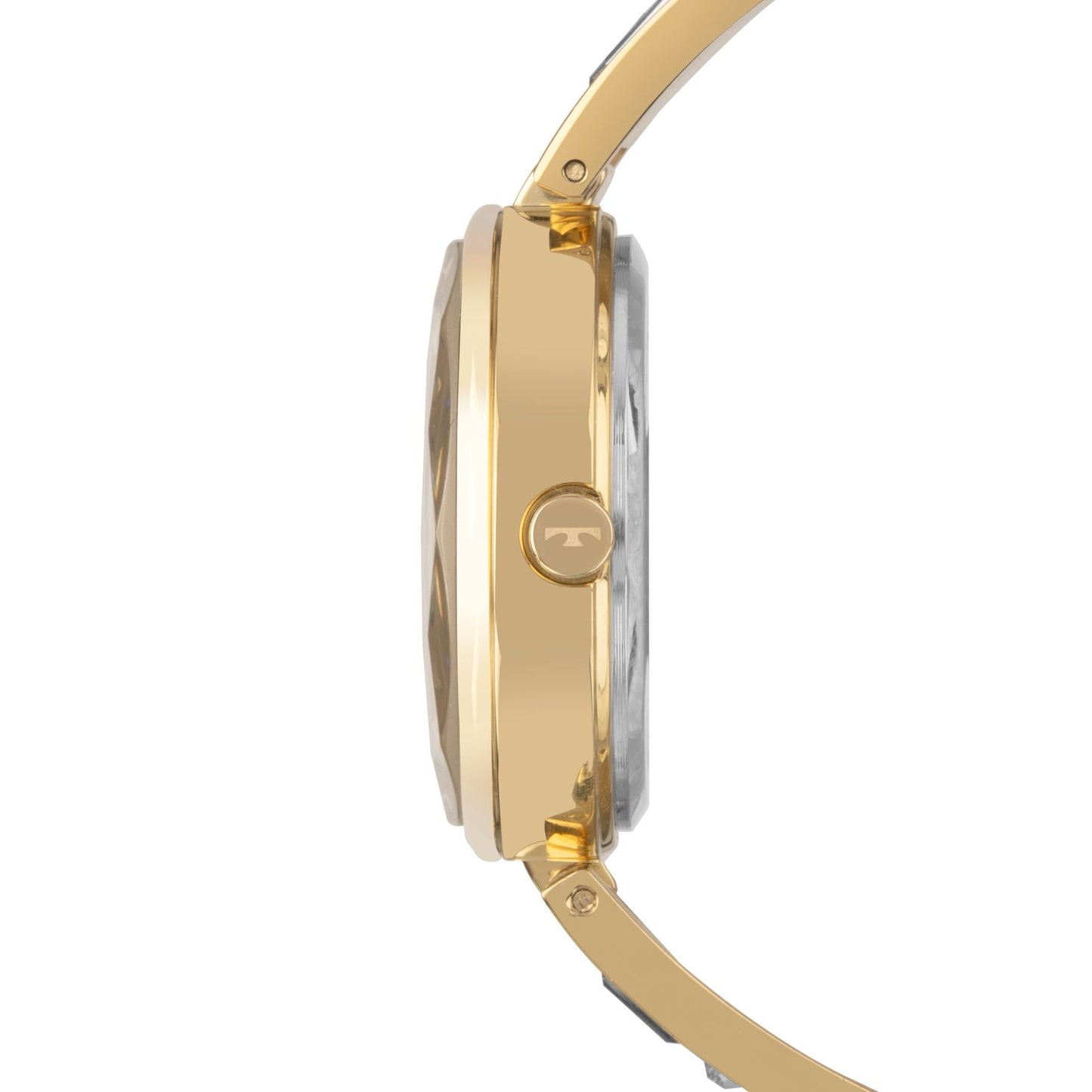 RELÓGIO TECHNOS FEMININO CRYSTAL DOURADO E PRATA
