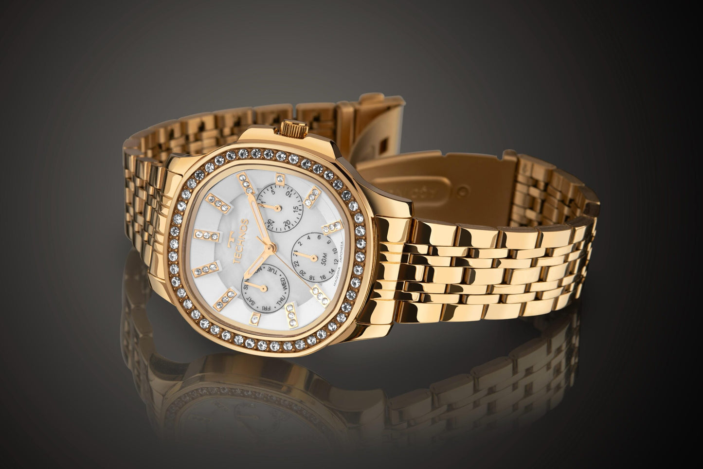 RELÓGIO TECHNOS FEMININO ST. MORITZ DOURADO