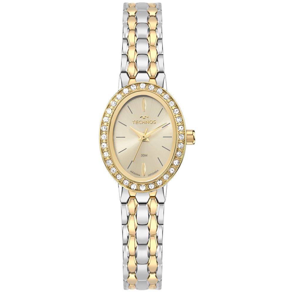 RELÓGIO TECHNOS FEMININO MINI JOIA BICOLOR