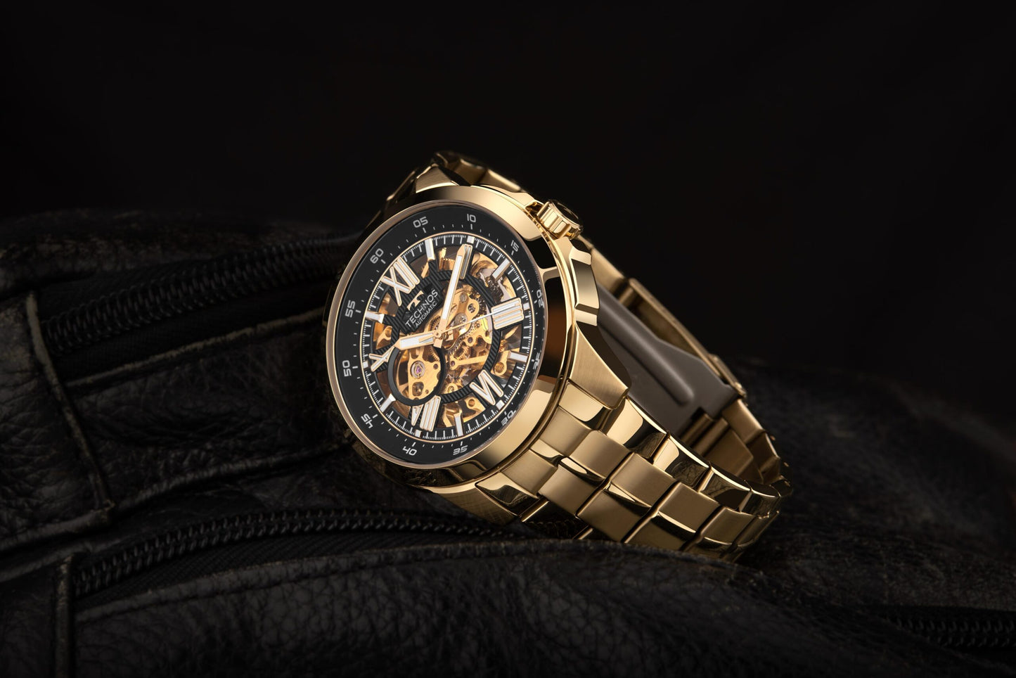 RELÓGIO TECHNOS MASCULINO AUTOMÁTICO DOURADO