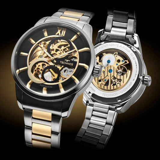 RELÓGIO TECHNOS MASCULINO AUTOMÁTICO BICOLOR