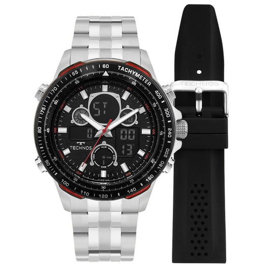 RELÓGIO TECHNOS MASCULINO DIGITECH PRATA