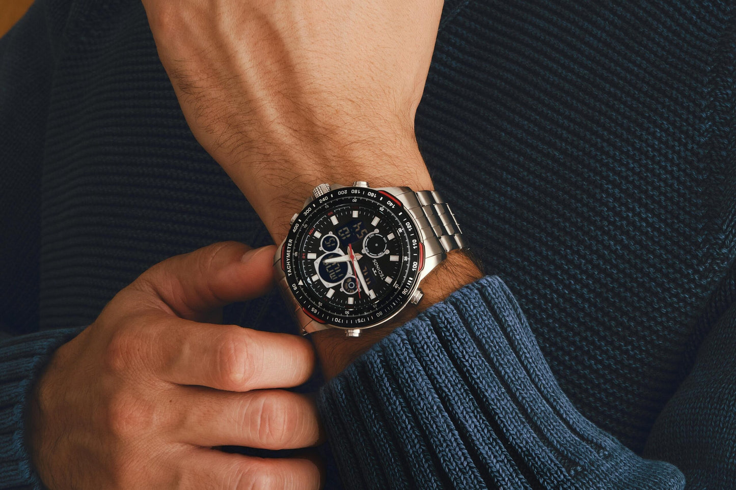 RELÓGIO TECHNOS MASCULINO DIGITECH PRATA