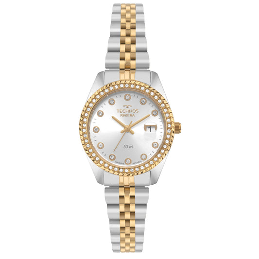RELÓGIO TECHNOS FEMININO RIVIERA BICOLOR