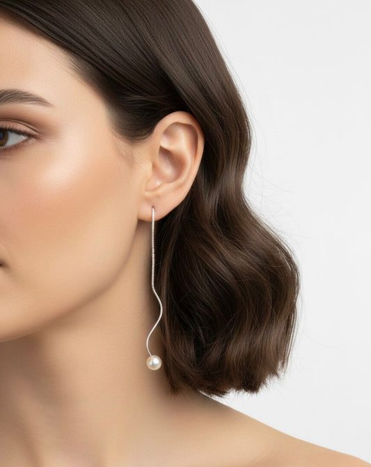BRINCO PRATA RASTRO DE PÉROLA