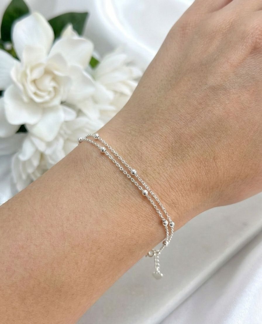 PULSEIRA PRATA BOLINHAS DE LUZ