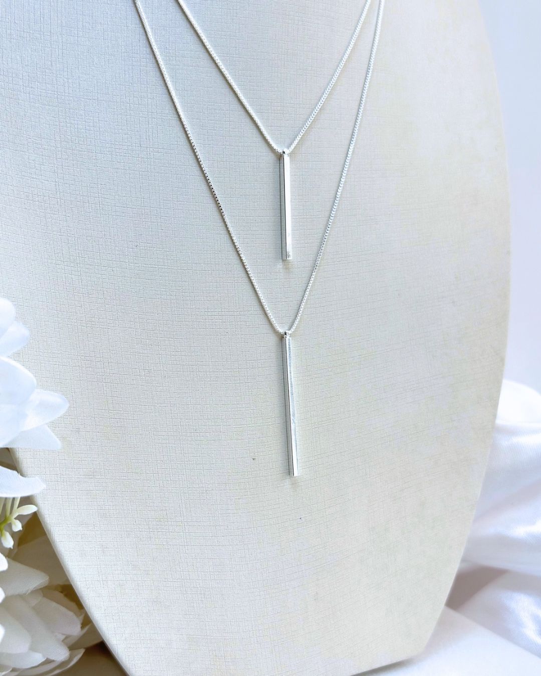 COLAR PRATA DUPLO LINEAR