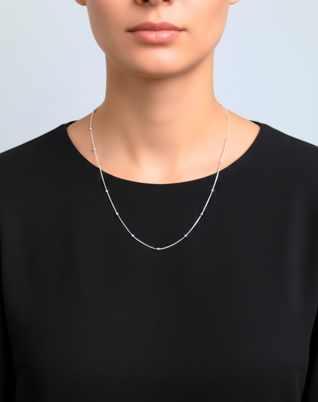 COLAR PRATA LINHA DE BOLINHAS