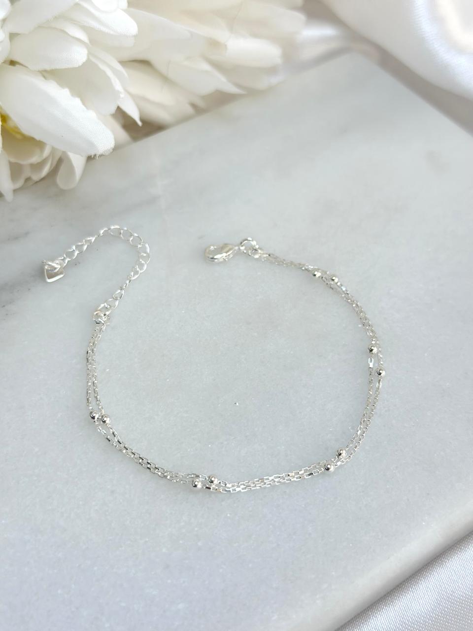 PULSEIRA PRATA BOLINHAS DE LUZ