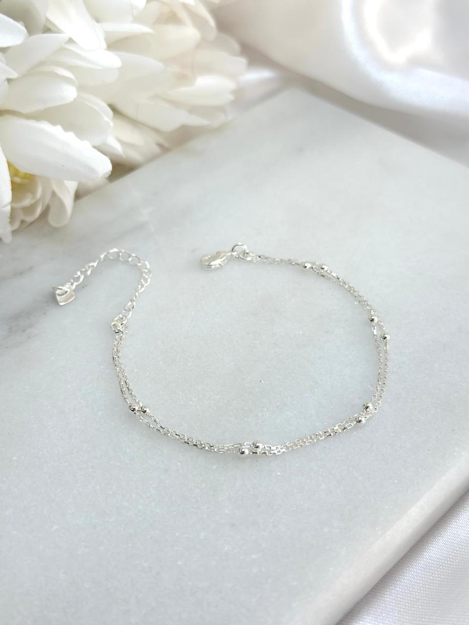 PULSEIRA PRATA BOLINHAS DE LUZ