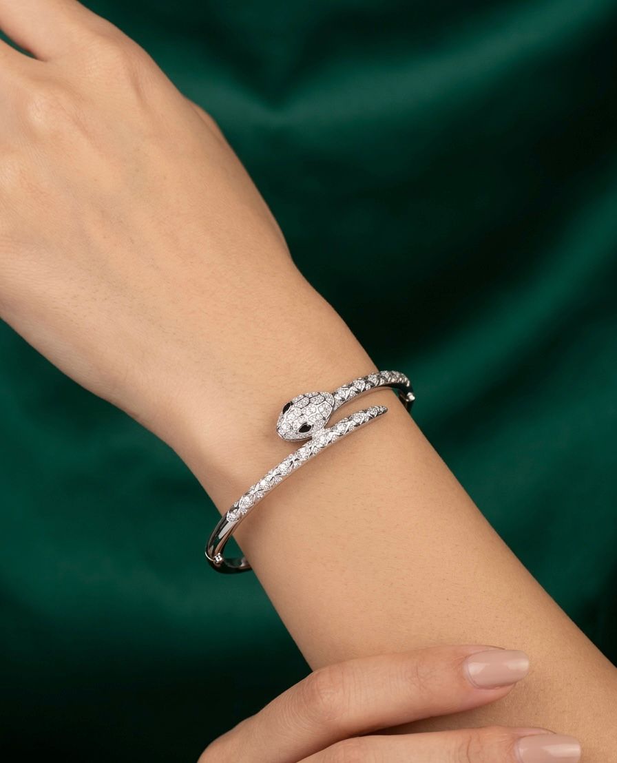 BRACELETE SERPENTE ROYALE ÔNIX (PRETO)
